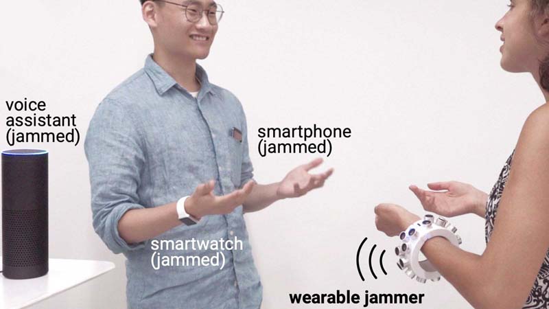 Researchers make a bracelet that jams microphones around the wearer