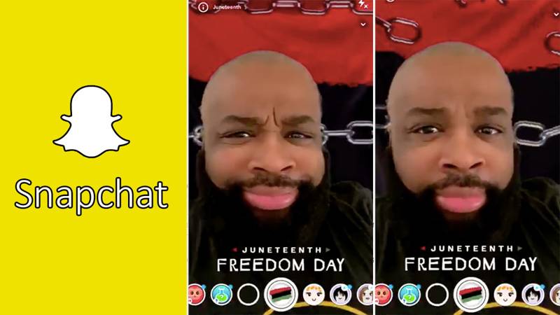 Snapchat removes 'offensive' Juneteenth filter hours after release