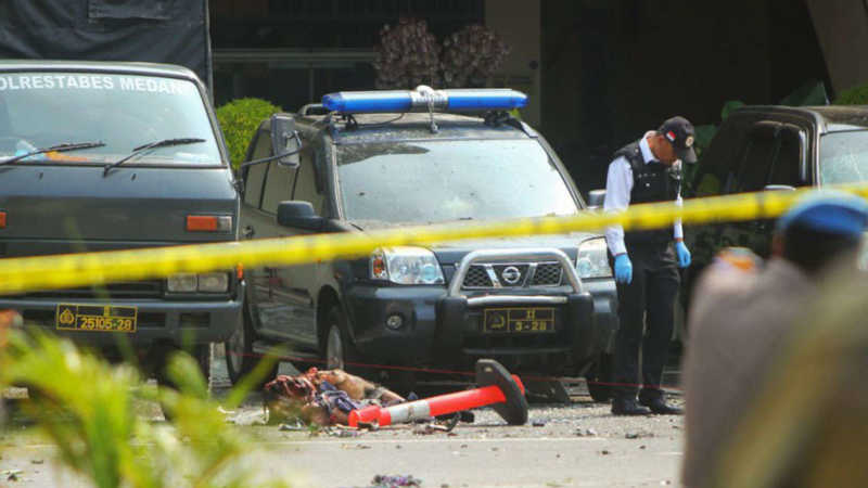 Suspected suicide bombing targets police in Indonesia's Medan