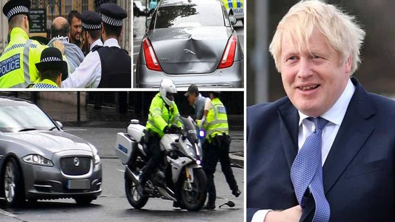 UK PM Johnson involved in minor car crash after protester runs in front of convoy