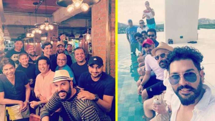 Yuvraj Singh celebrates 38th birthday with Sachin Tendulkar, Zaheer Khan, Harbhajan Singh and Ajit Agarkar