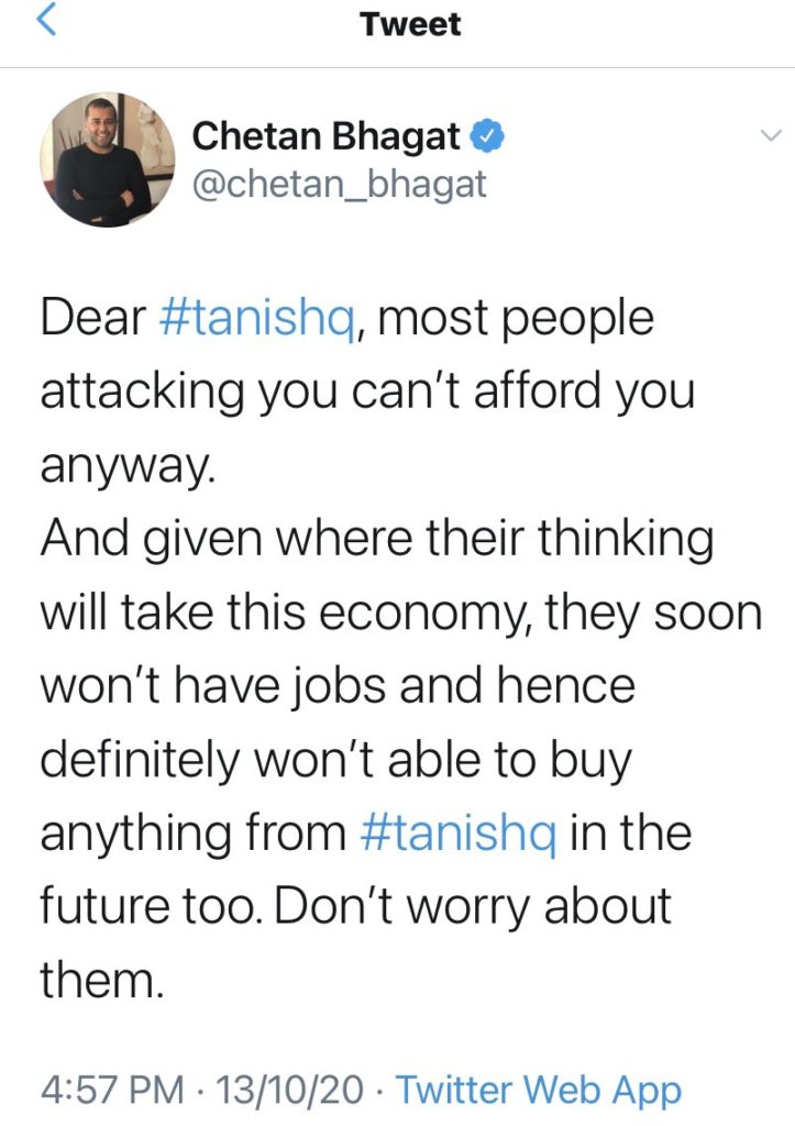 Cheta Bhagat Reacts On Controversy Around Tanishq Advertisement