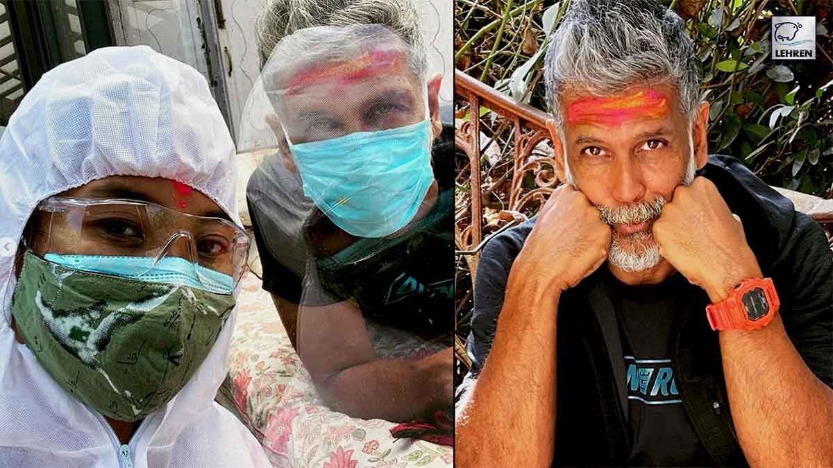 Here's How Covid+ Milind Soman Celebrated His Holi With Wife