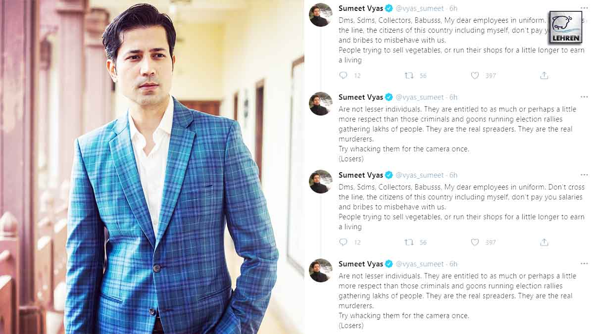 Sumeet Vyas Tweets An Open Letter To Government Officials, Says, “Don't Cross The Line”