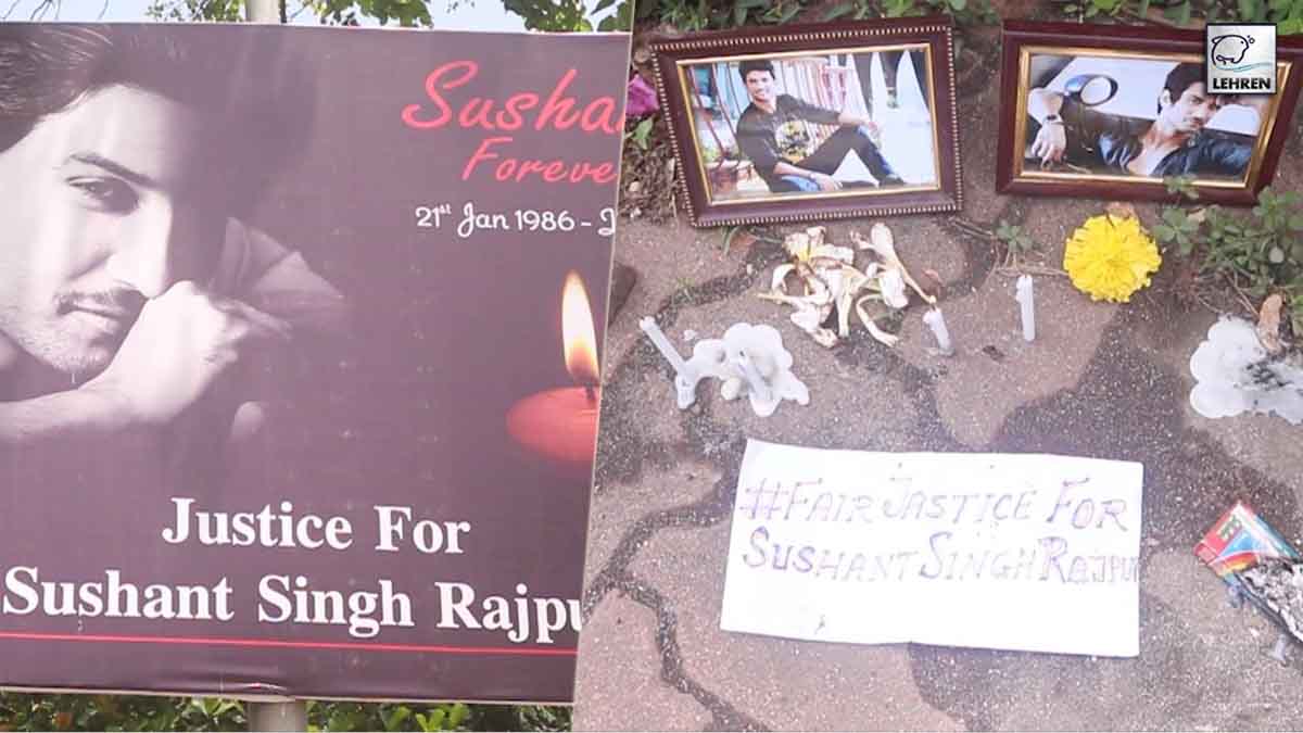 Fans Gather Outside Sushant Singh Rajput's Home On His Death Anniversary