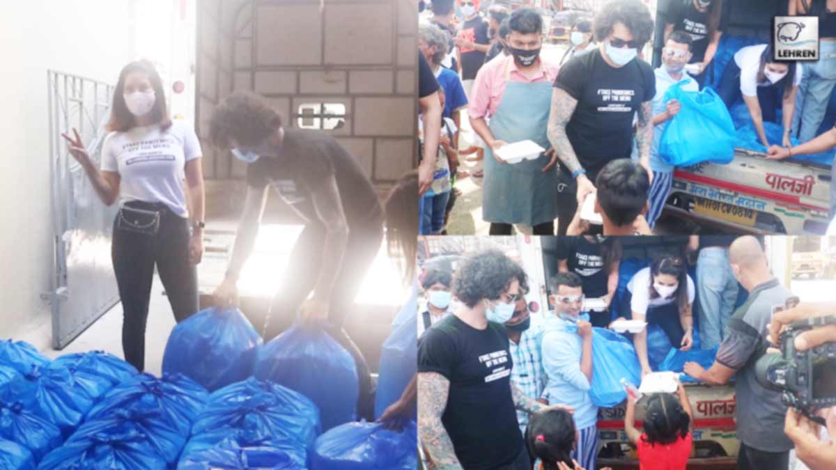 Sunny Leone And Husband Daniel Weber Distribute Food To The Poor