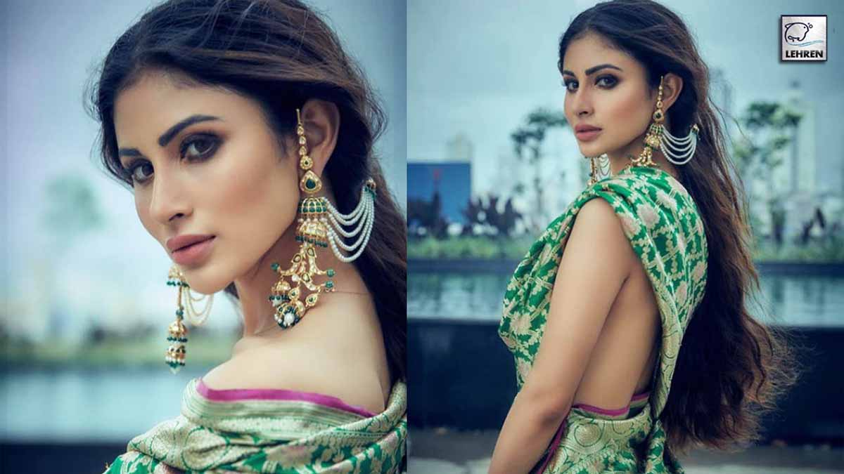Mouni Roy's Hot Pics Of Wearing Saree Without A Blouse Go Viral