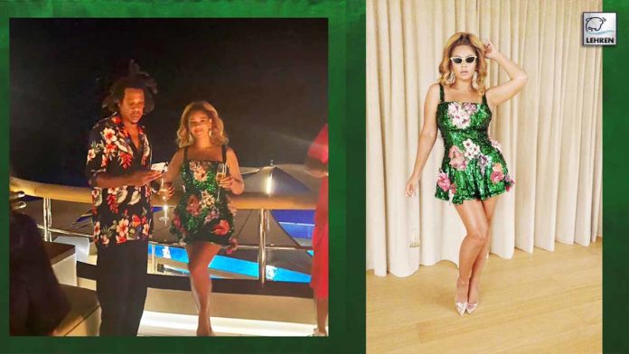 Beyonce Amuse fans With Stunning Looks In Shimmering Green Dress
