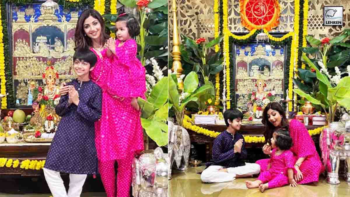 Shilpa Shetty Celebrates Ganesh Chaturthi With Kids While Raj Kundra Is In Jail