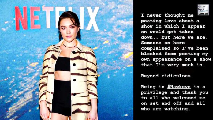 Florence Pugh Reveals She's Been 'Blocked' From Posting About Her Role In Hawkeye On Instagram