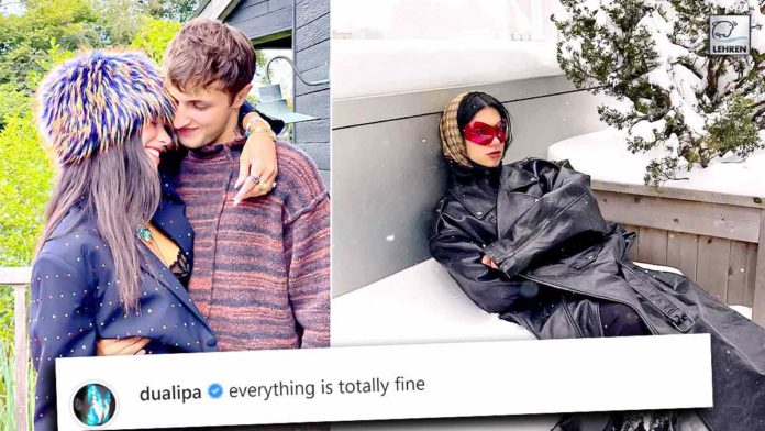 Dua Lipa Insists Everything Is FINE While Posing In Snow Storm