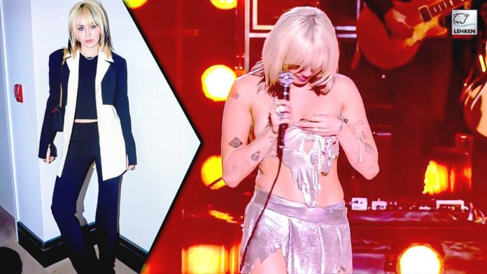 Miley Cyrus Suffers Wardrobe Malfunction During New Years Performance 