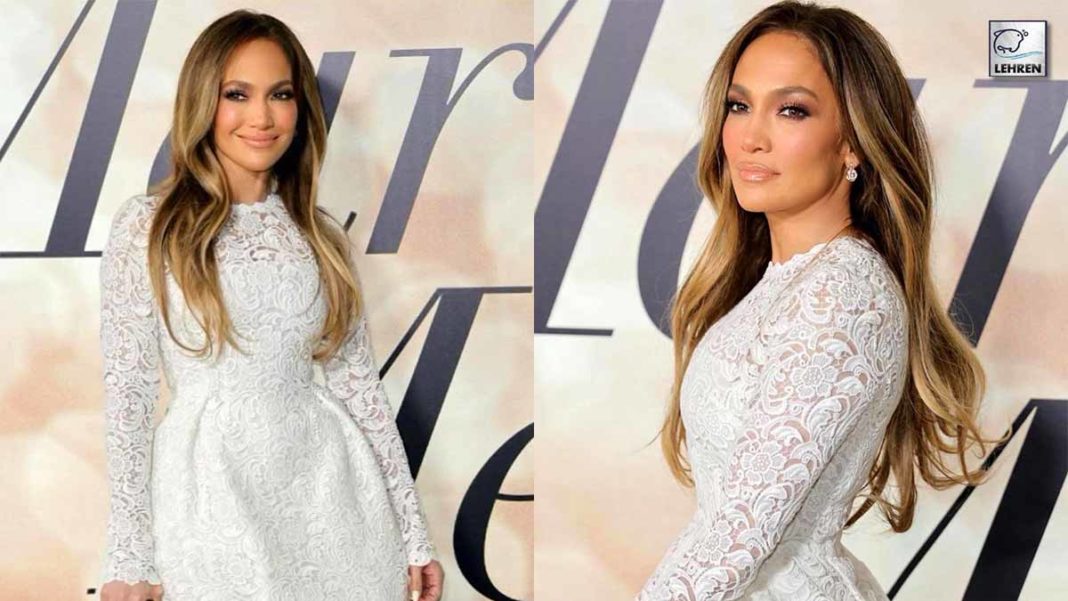 Jennifer Lopez Said YES To Actual Wedding Dress For Marry Me Premiere