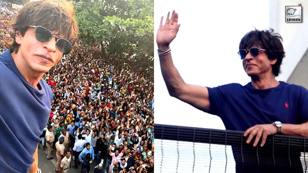 Huge Crowd Goes Crazy As Shah Rukh Khan Greets Them On Eid 2022