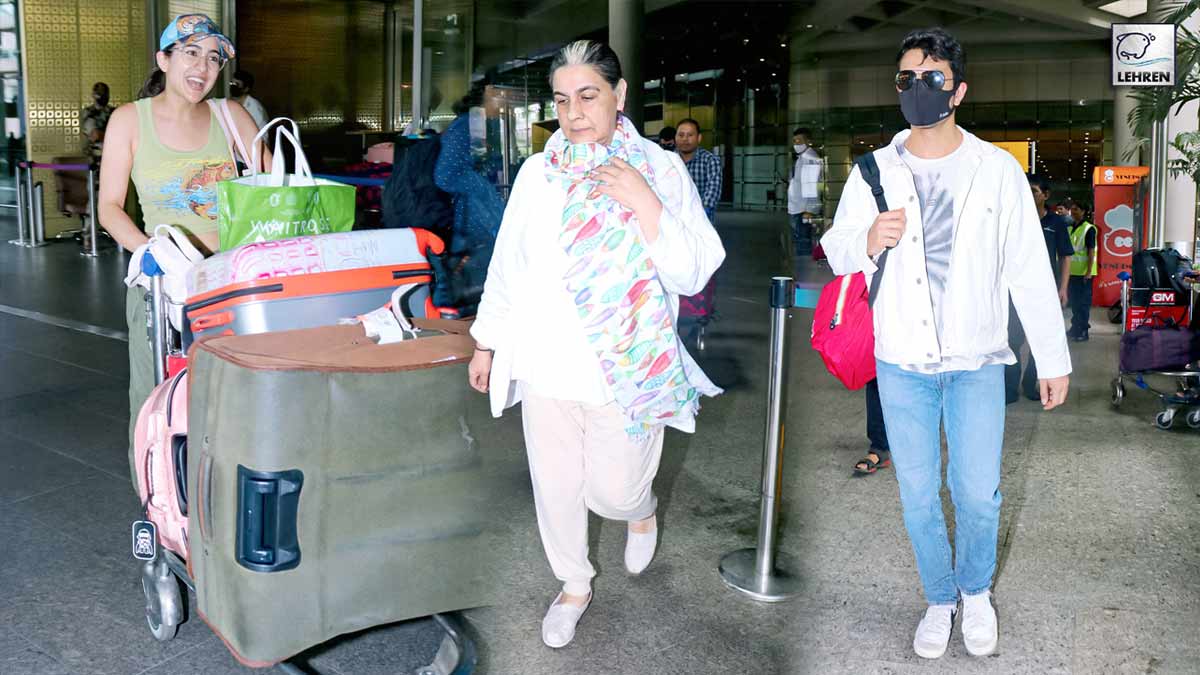 Sara Ali Khan, Ibrahim And Amrita Singh Seen Together At Airport