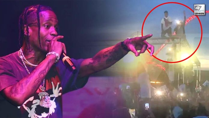 Travis Scott Stops Concert And Asks Fans To Get Down From Truss