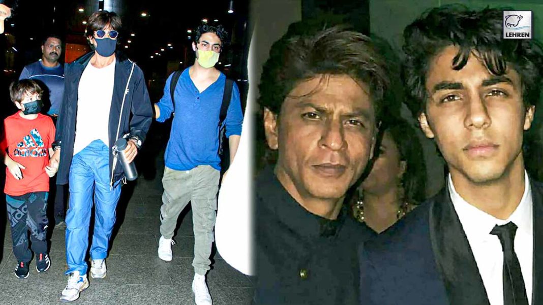 Aryan Helps Shah Rukh Khan As Fans Grab Him At Airport Watch Video