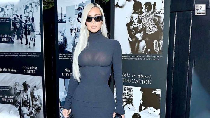 Kim Kardashian Turns Heads In Skintight Turtleneck Dress