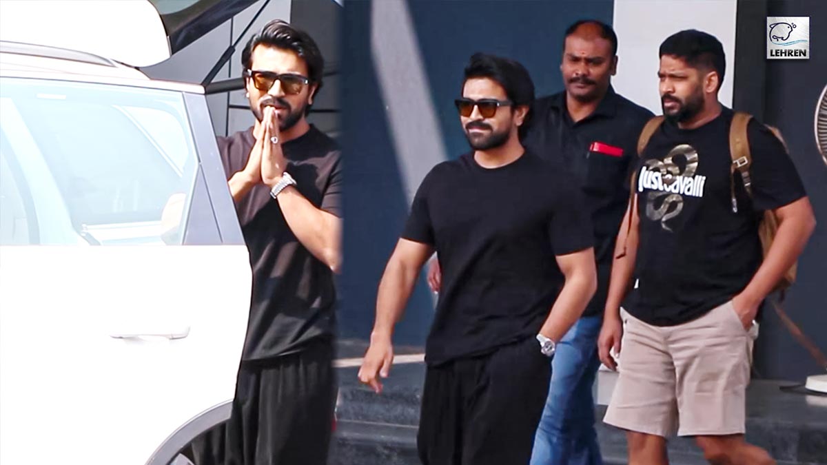 ram charan humbly folds hands while greeting paparazzi
