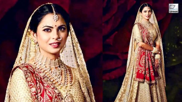 The Ambani family has been in constant news for their weddings and ceremonies. As Mukesh Ambani's youngest son, Anant Ambani, prepares to wed his childhood friend, Radhika Merchant, people can't help but remember some of his daughter Isha Ambani's most iconic looks, most notably her royal wedding ensemble. Isha Ambani married Anand Piramal in a lavish wedding ceremony in December 2018, while Mukesh Ambani, one of the world's richest men, has reportedly spent up to Rs 700 crore on the grand wedding celebrations. While Isha Ambani's wedding had many initial attractions and lavish arrangements, her royal wedding and extraordinary lehenga became the talk of the town not only because of its unique design but also because of its enormous price tag. Isha Ambani married her childhood friend Anant Piramal in a bespoke lehenga designed by Abu Jani Sandeep Khosla, also paying tribute to her mother Nita Ambani. The romantic designer lehenga costs Rs 90 crore. Abu Jani Sandeep Khosla's cream lehenga is a floral motif stele and kalis along with delicate red zardozi borders and mukaish and nakshi work. The lehenga also came with two dupattas: a deep red embroidered shawl slung over Isha Ambani's shoulder and a sequined cream dupatta draped over her head. What made the Rs 90 crore lehenga special was that it was sewn using Nita Ambani's bridal saree, a 35-year-old heirloom. Isha Ambani's 1 wedding also featured a star performance from international pop sensation Beyonce and Bollywood performances from the likes of Amitabh Bachchan, Priyanka Chopra, Sachin Tendulkar, Shah Rukh Khan, and other celebrity faces.
