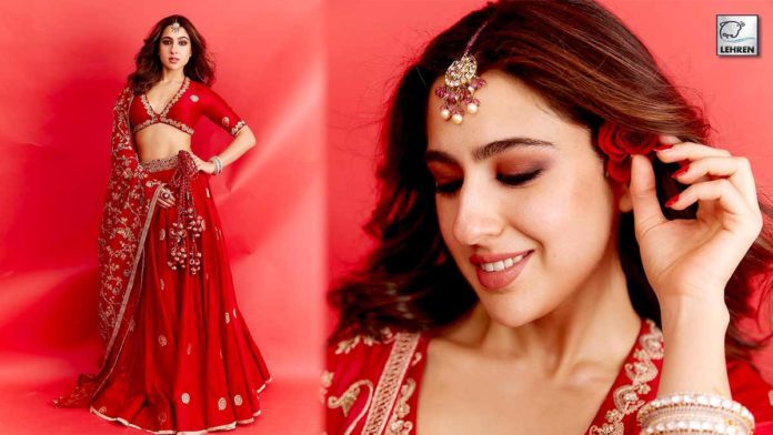 Sara Ali Khan Looks Red Hot And Spicy In A Red Lehenga At Lakme Fashion Week!!