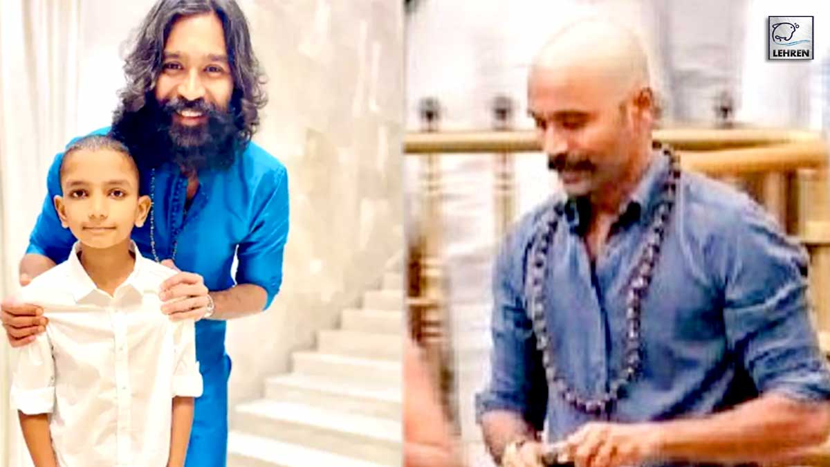 dhanush with sons at temple