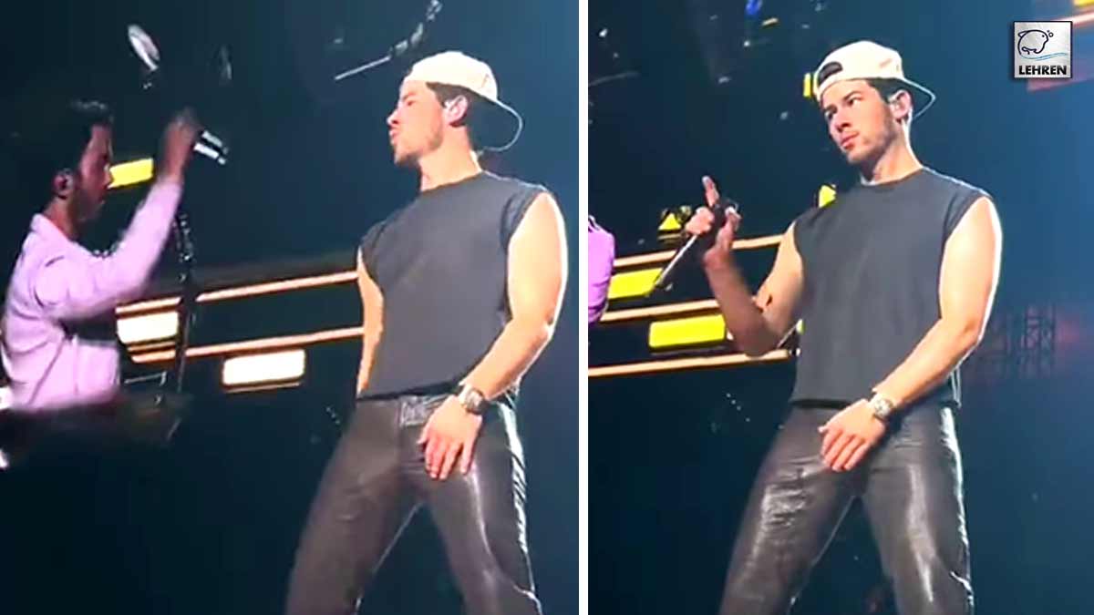 fan throws object at nick jonas during concert