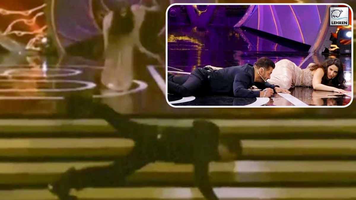 salman khan fell off the stage while dancing on garmi