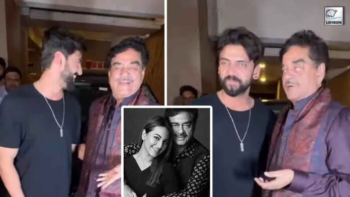 shatrughan singa hugs sonakshi's fiancee zaheer iqbal, ends rumors