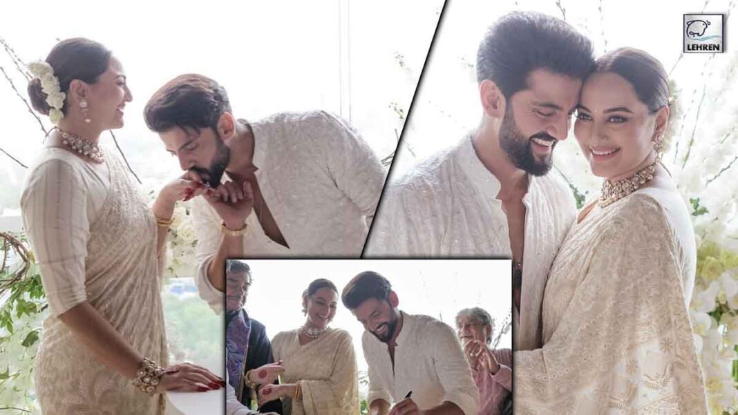 sonakshi sinha-zaheer iqbal's first wedding pics out