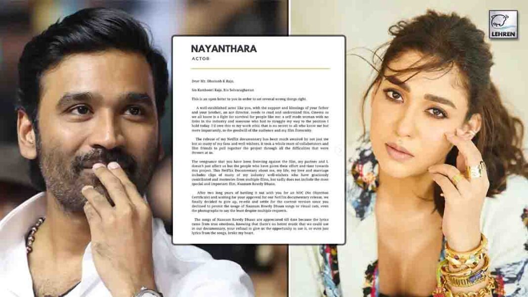 Nayanthara SHOCKINGLY Calls Out Dhanush Character In Open Letter: A ...